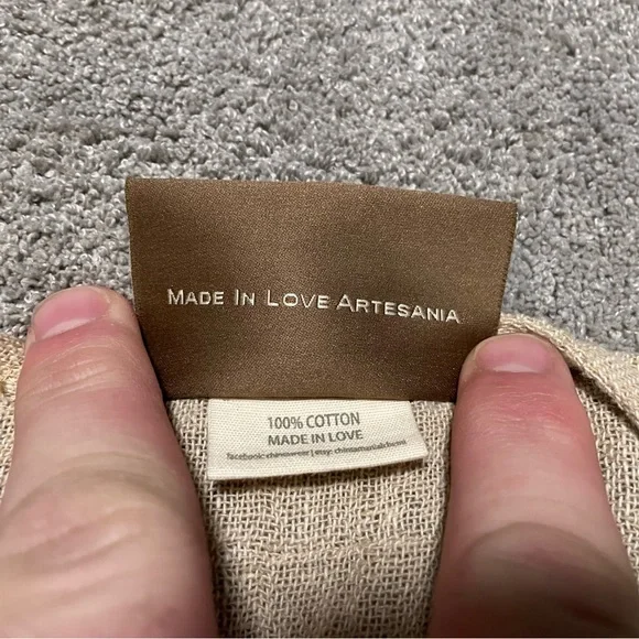 Chinta Mani Alchemi Tunic Womens Small 100% Cotton Beige Bohemian - Picture 10 of 15